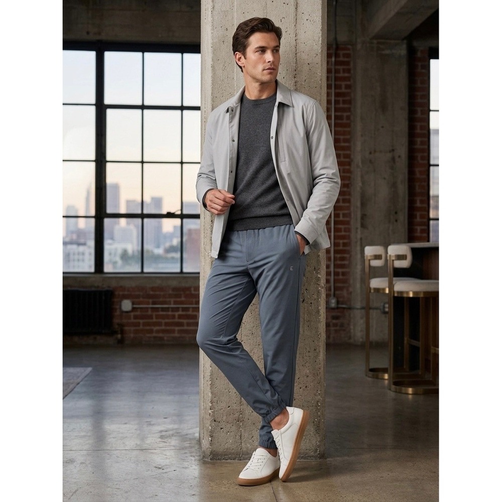 Everlane The ReTrack Jogger Mens Small Blue Gray Recycled Nylon Stretch Pants